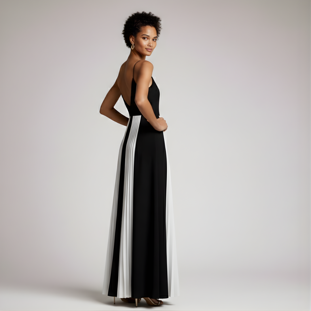 Clara | Color-block sleeveless women’s ankle-length dress