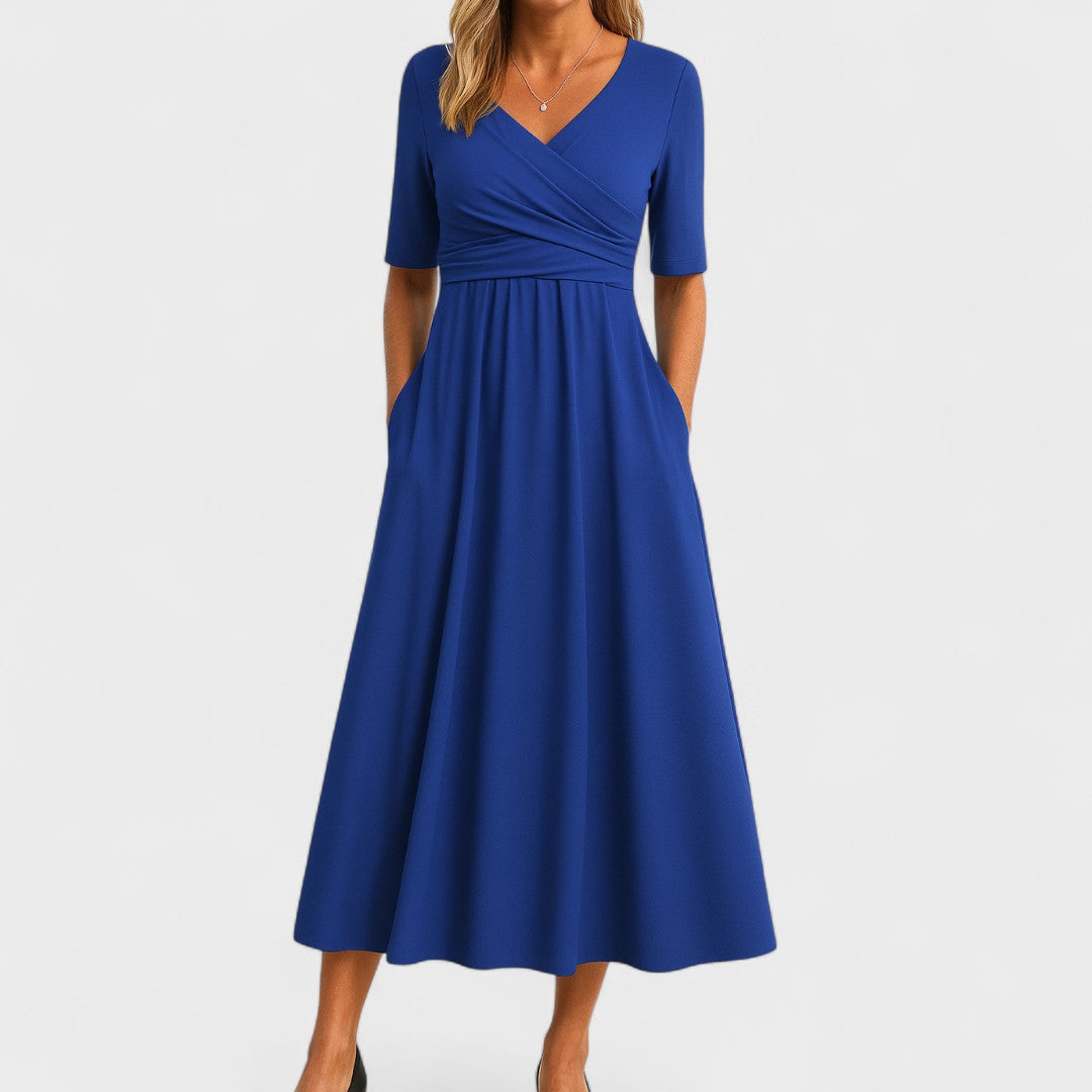 Blue dress on a white background