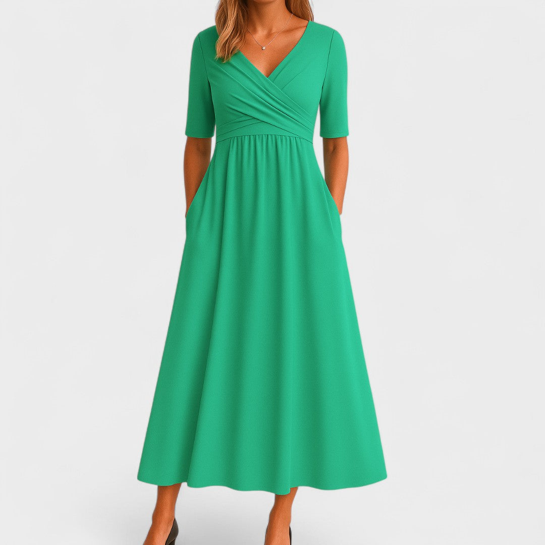 Green dress on a white background