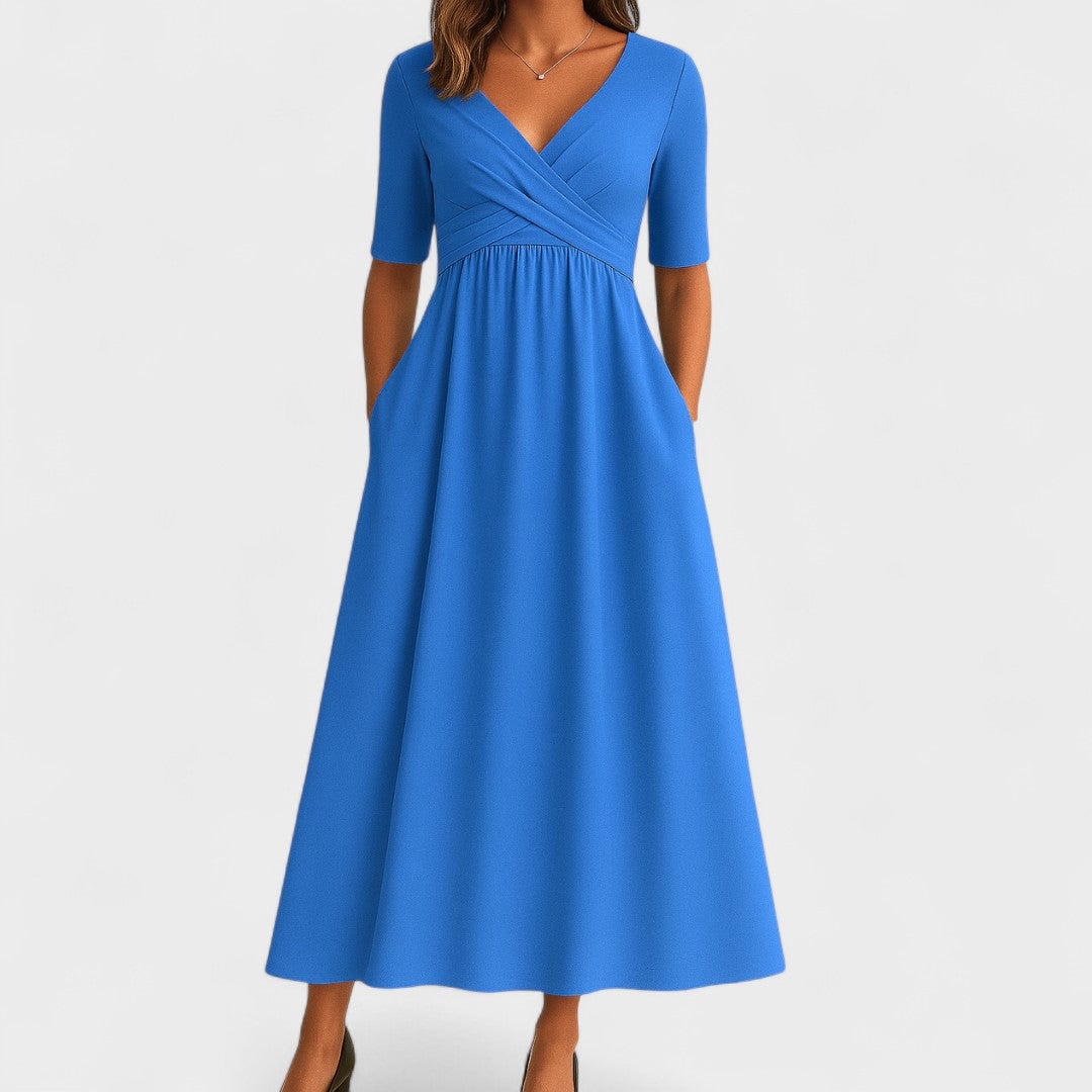 Blue dress on a white background