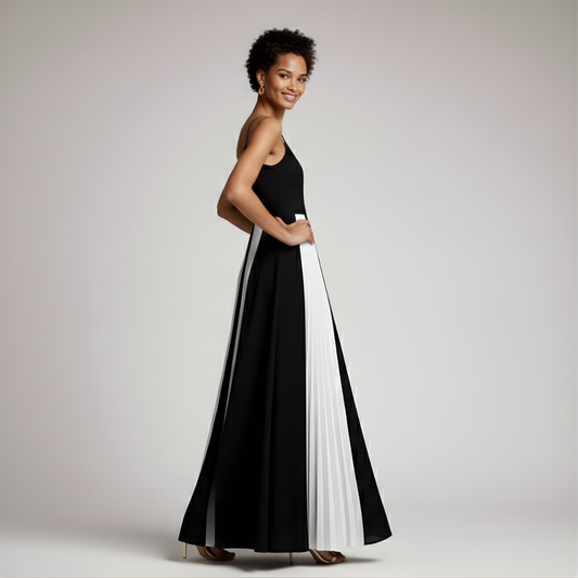 Clara | Color-block sleeveless women’s ankle-length dress