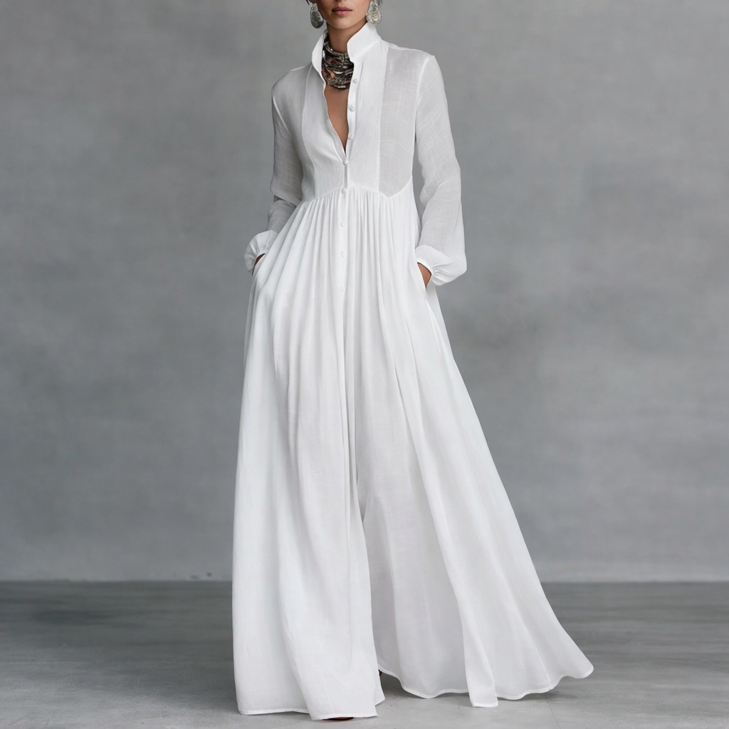 Elegant Long Sleeve A-Line Maxi Dress for Women