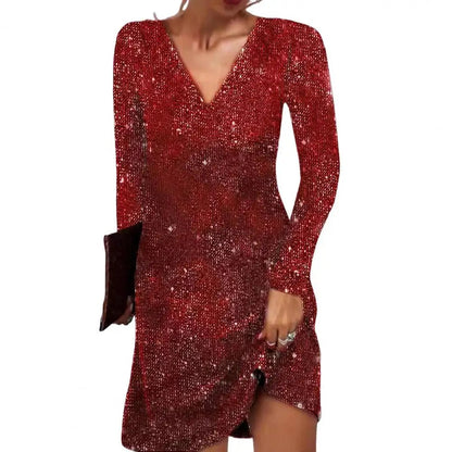 Elegant Sequin Cocktail Mini Dress for Women