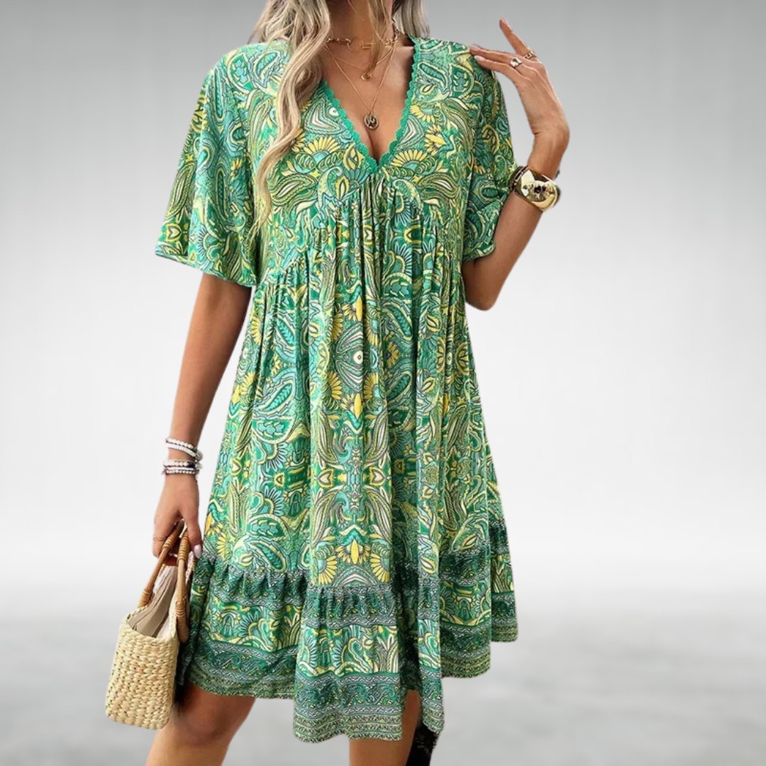 Elegant Bohemian Summer Mini Dress for Women