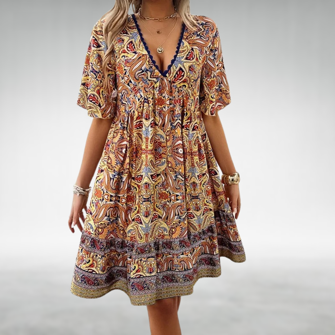 Elegant Bohemian Summer Mini Dress for Women