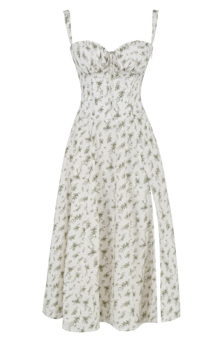 Elegant Floral Corset Midi Dress for Women