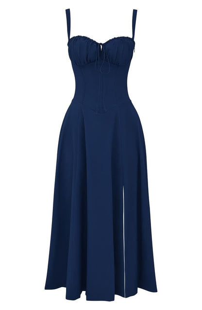 Elegant Floral Corset Midi Dress for Women