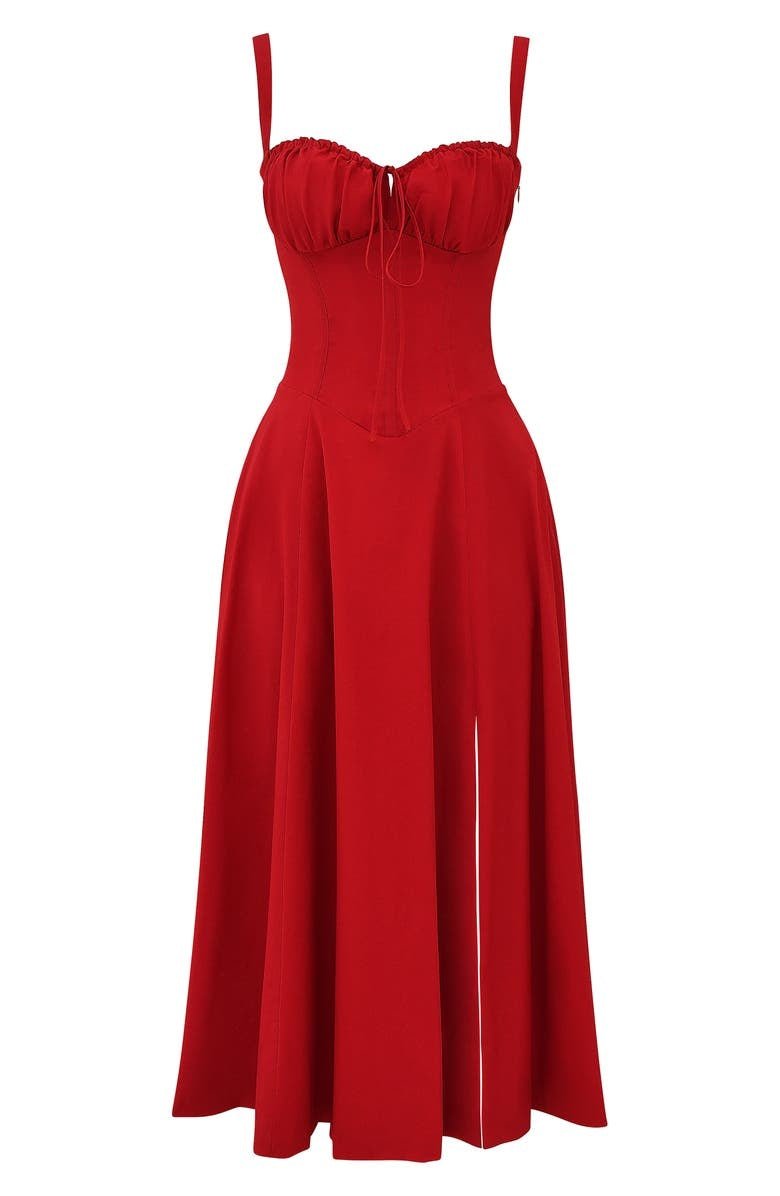 Elegant Floral Corset Midi Dress for Women