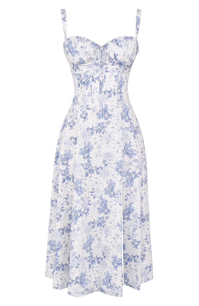 Elegant Floral Corset Midi Dress for Women