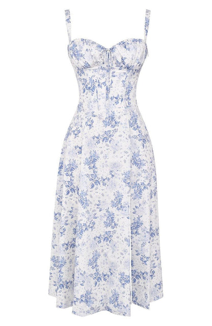 Elegant Floral Corset Midi Dress for Women