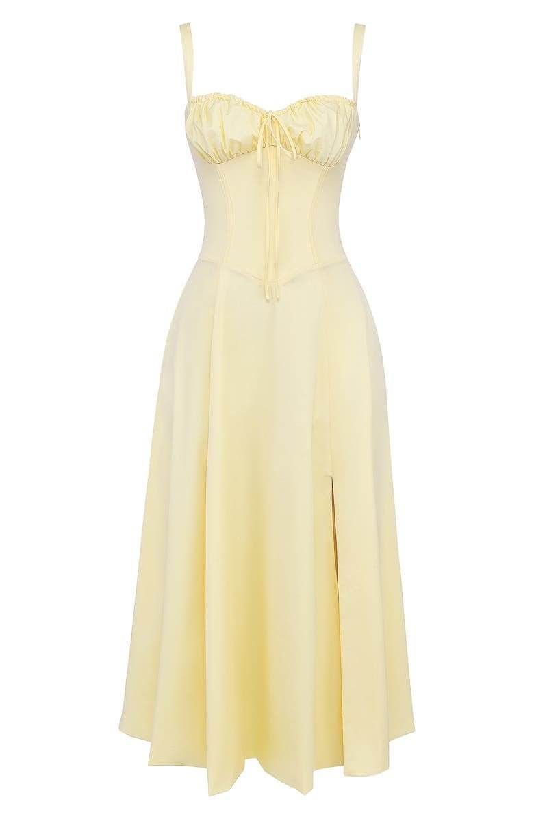 Elegant Floral Corset Midi Dress for Women