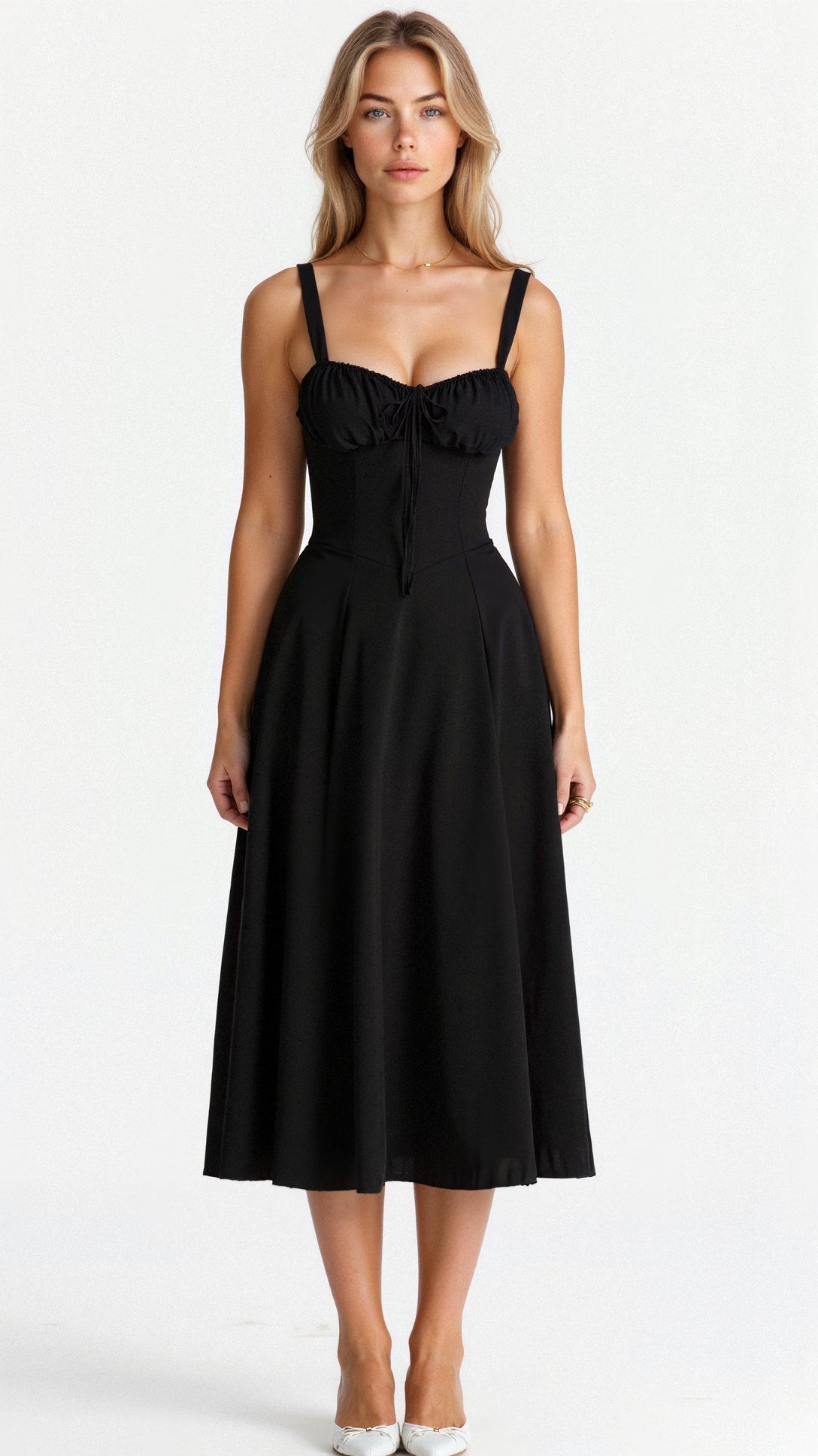 Elegant Floral Corset Midi Dress for Women