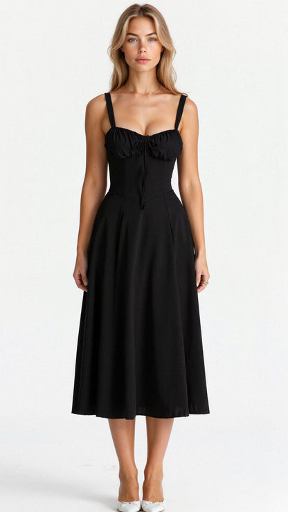 Elegant Floral Corset Midi Dress for Women
