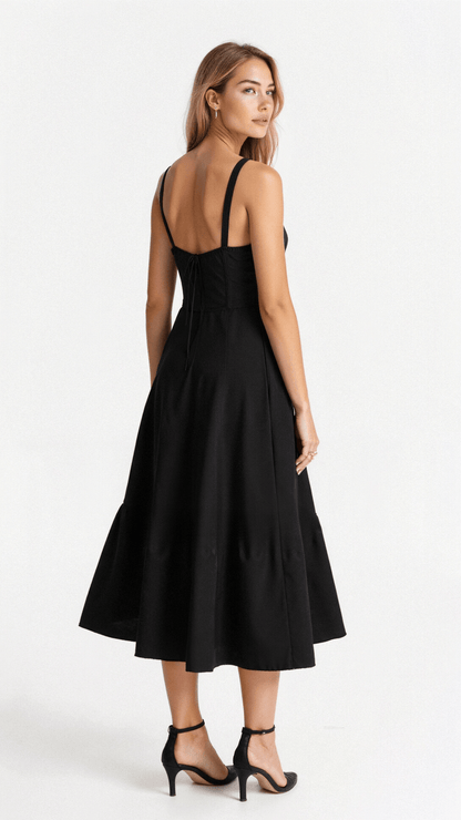 Elegant Floral Corset Midi Dress for Women