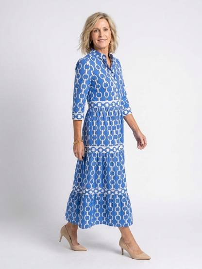Elegant Long Sleeve A-Line Maxi Dress