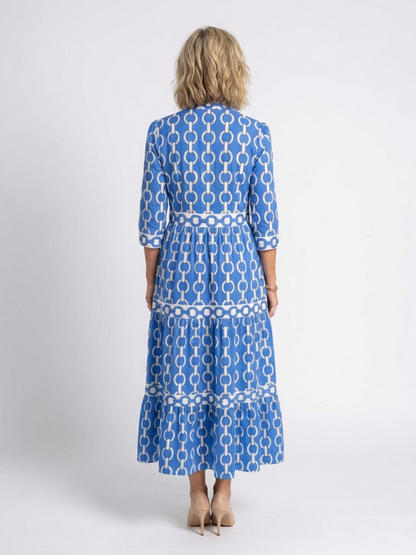 Elegant Long Sleeve A-Line Maxi Dress