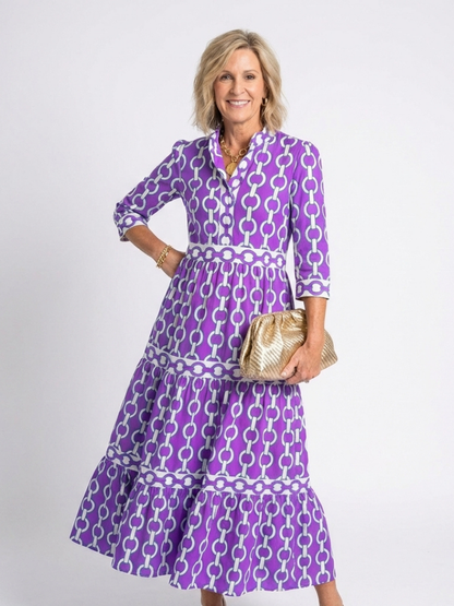 Elegant Long Sleeve A-Line Maxi Dress