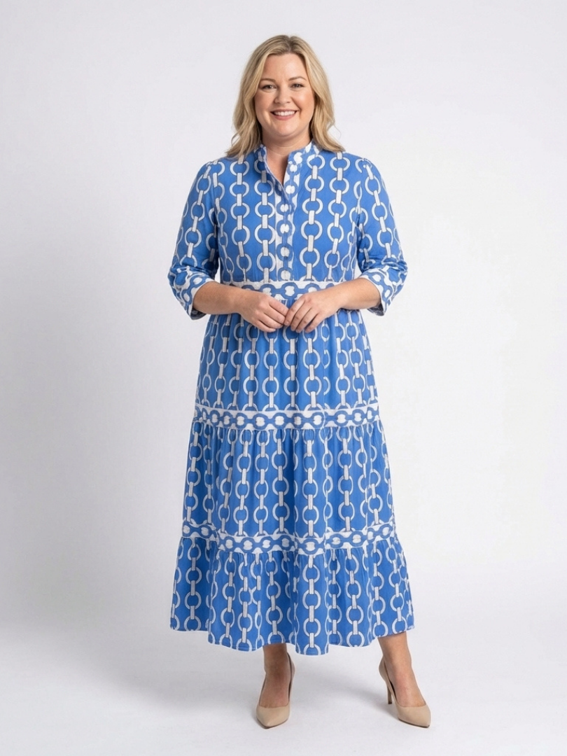 Elegant Long Sleeve A-Line Maxi Dress