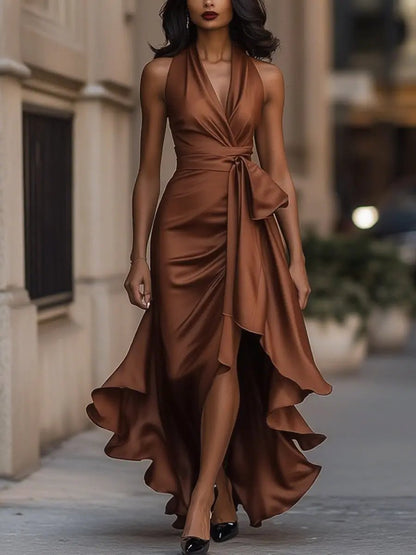 Elegant Halter Evening Maxi Dress for Women