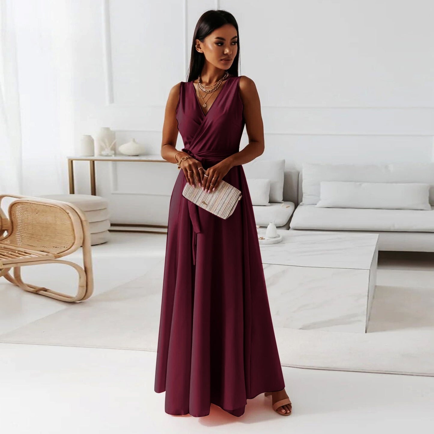 Formal A-Line Sleeveless Wedding Guest Dress for Women