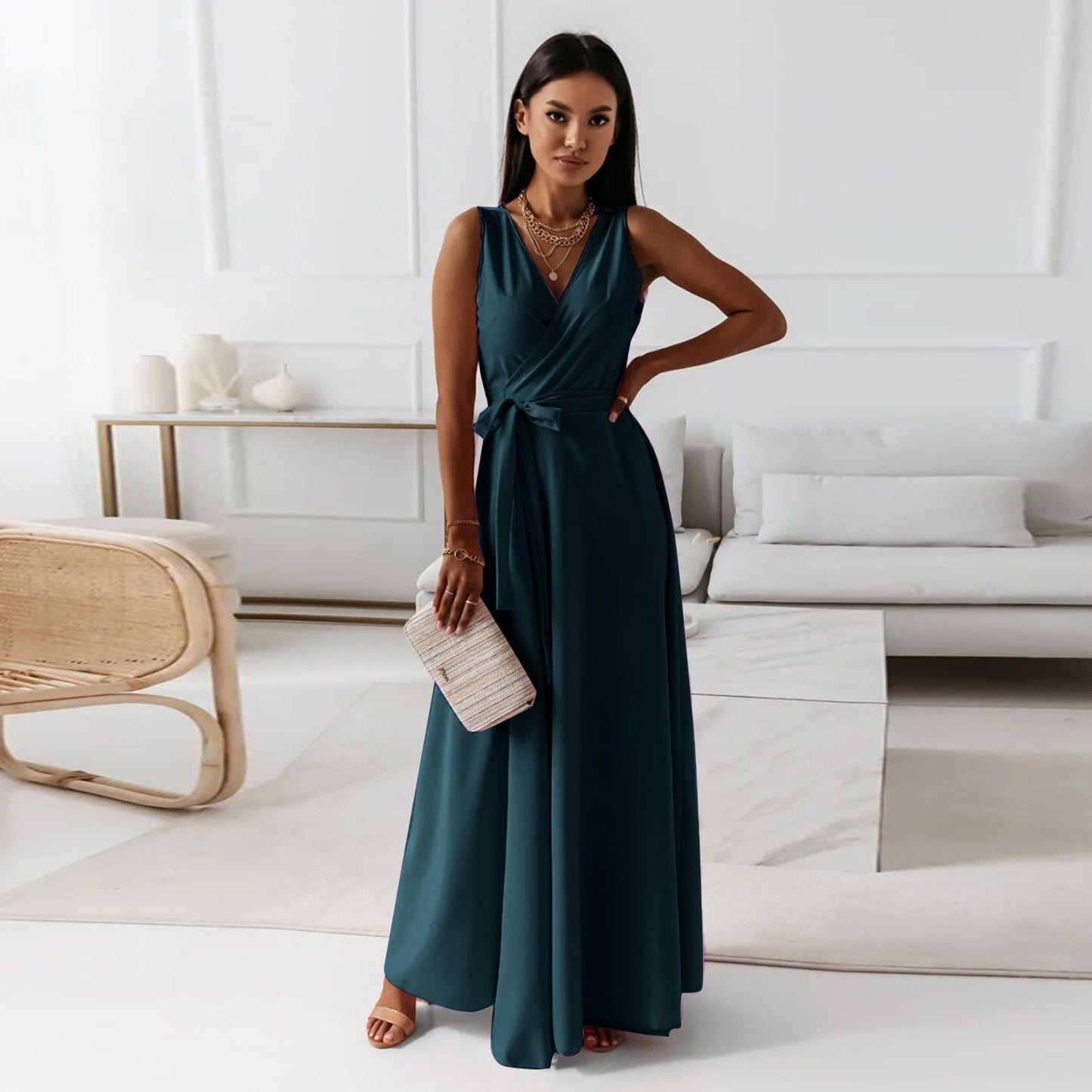 Formal A-Line Sleeveless Wedding Guest Dress for Women