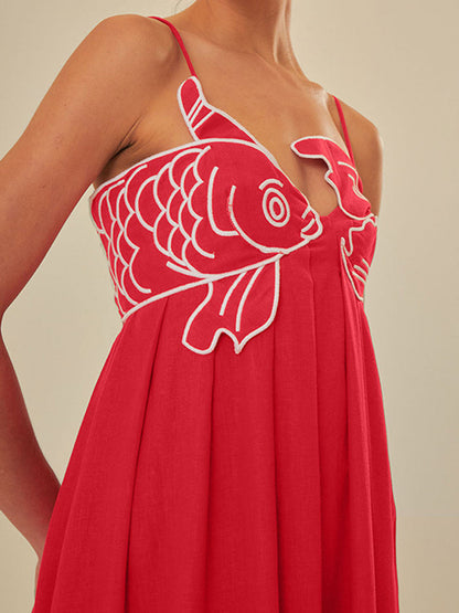 Embroidered Maxi Summer Dress for Women