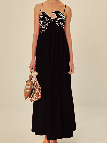 Embroidered Maxi Summer Dress for Women